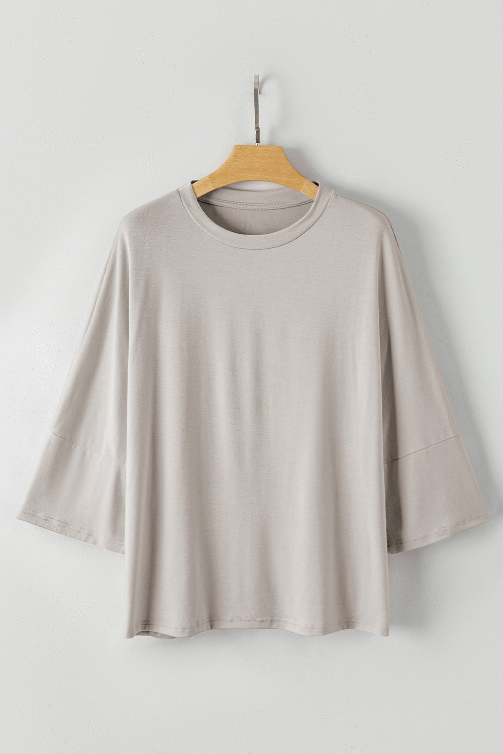 Gray Oversized Flowy Dropped Shoulder T-shirt