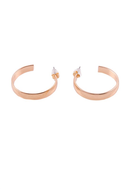 SMALL MEDIUM HALF HOOP STUD EARRINGS