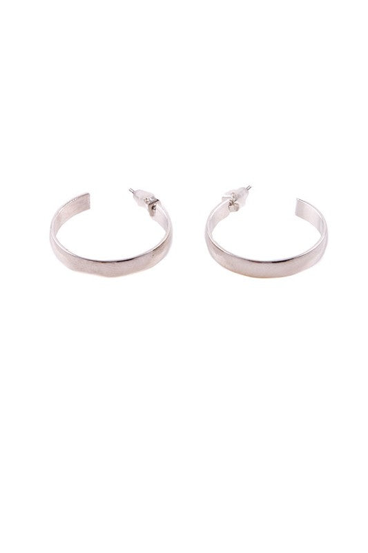 SMALL MEDIUM HALF HOOP STUD EARRINGS