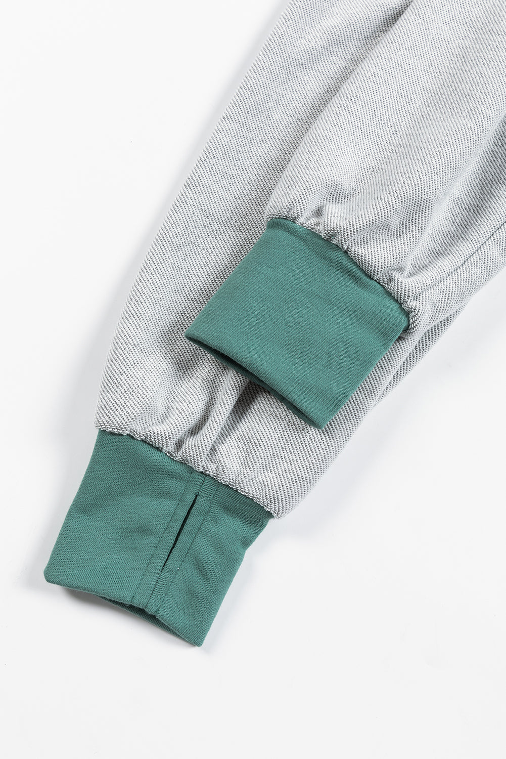 Laurel Green Exposed Seam Contrast Edge Notched Neck Sweatshirt